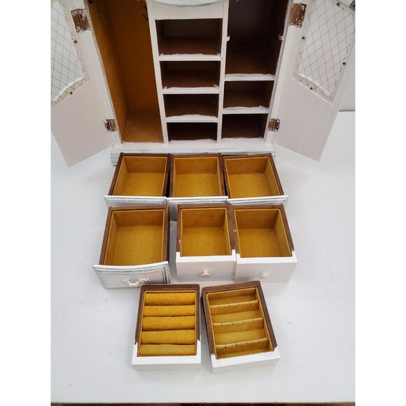 Vintage Gunther Mele 1970's wooden jewelry box. Jewellery with drawers . Vintage - Picture 10 of 10